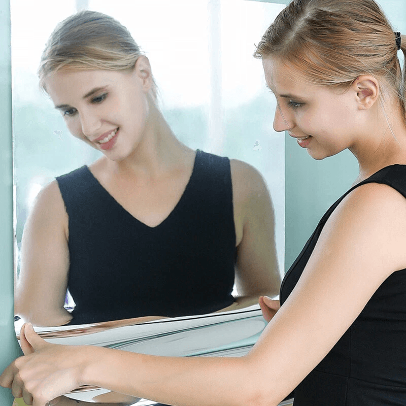 Self Adhesive Mirror Wall Sticker Reflective Film Paper For Kitchen Decor 2