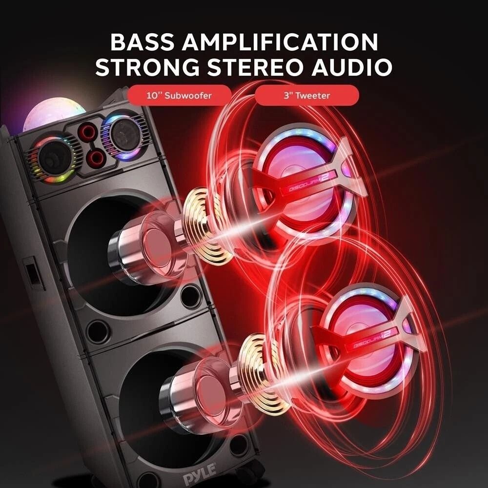 Pyle Bluetooth PA Speaker With Mic Portable MP3USBSDFM Karaoke System For Parties 5