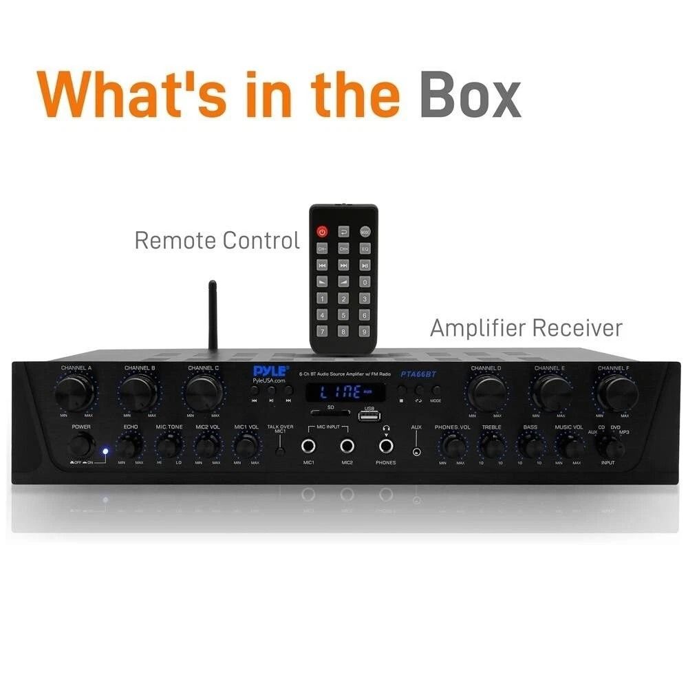 Pyle Bluetooth Channel 600W Home Audio Amplifier Receiver Wireless Powerful Sound For Any Space 1