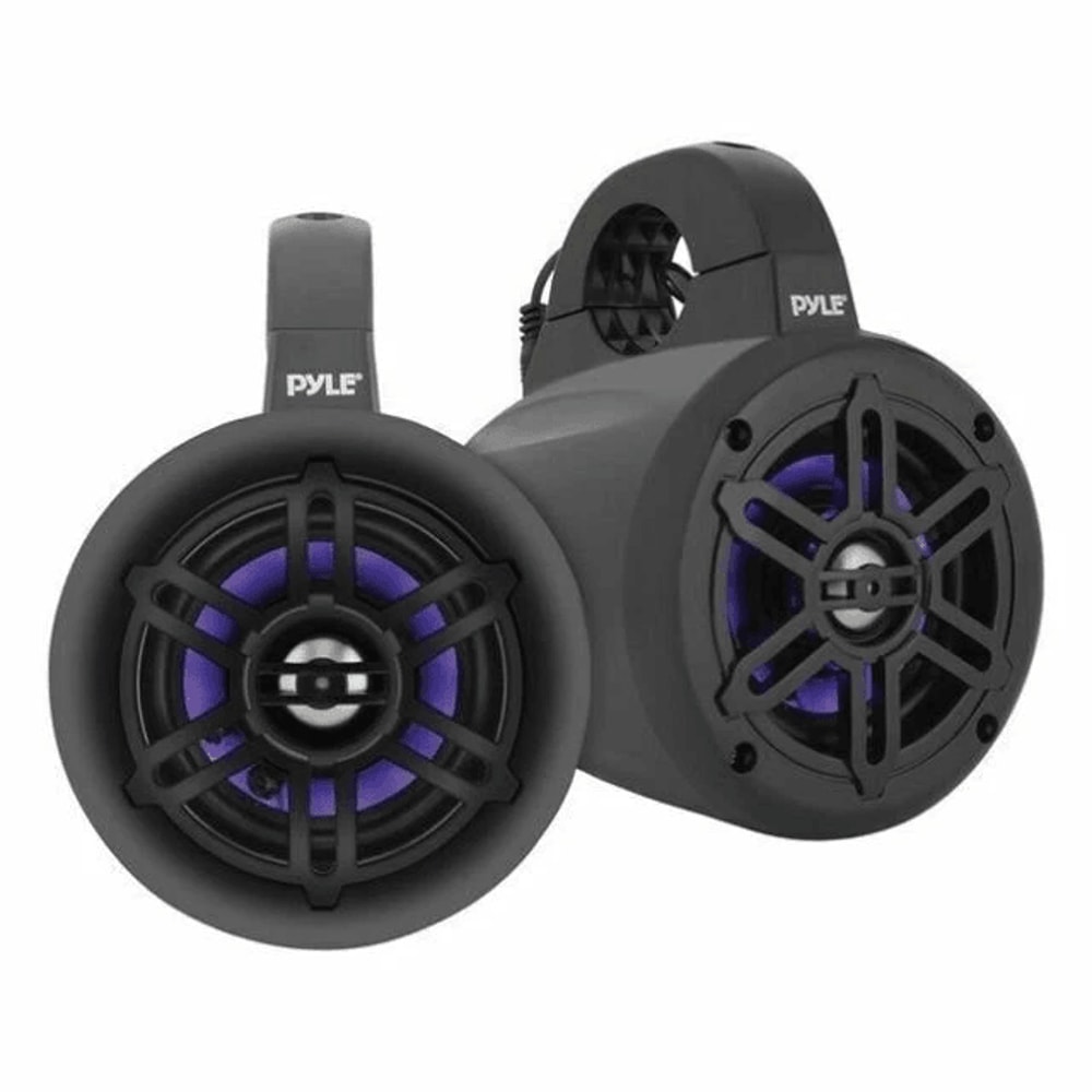 Bluetooth Ready Marine Tower Speakers With LED Lights Waterproof Sound System 7