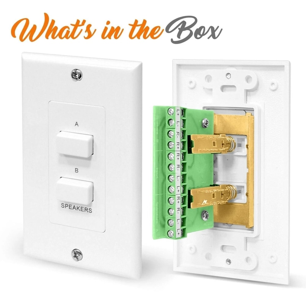 In Wall Speaker Selector Switch Universal Standard Wall Plate For Easy Home Audio Control 0