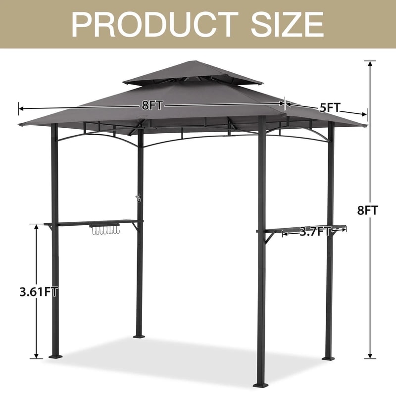 Outdoor Grill Gazebo BBQ Tent With Shelves Hooks Durable Canopy For Cooking And Protection 2