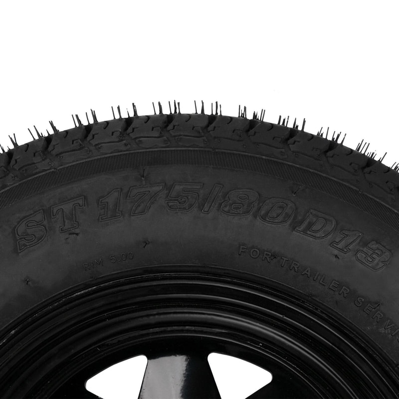 Trailer Tires On Rim Lug Black Spoke Wheel For Durable Towing 1