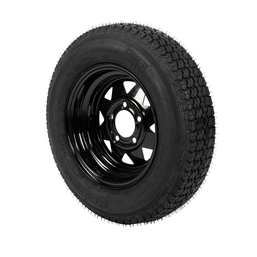 Trailer Tires On Rim Lug Black Spoke Wheel For Durable Towing 5