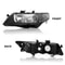 Factory Style Black Projector Headlights Acura TSX Pair 7