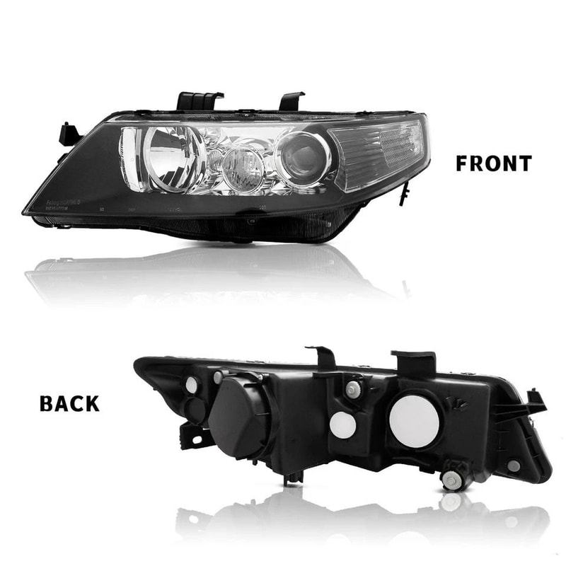 Factory Style Black Projector Headlights Acura TSX Pair 7