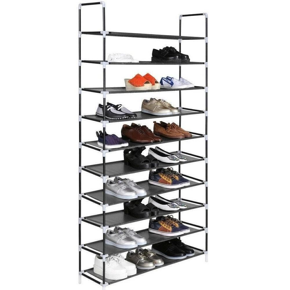 Shoe Rack Organizer 10 Tier Storage For Space Saving Steel Shelves 10
