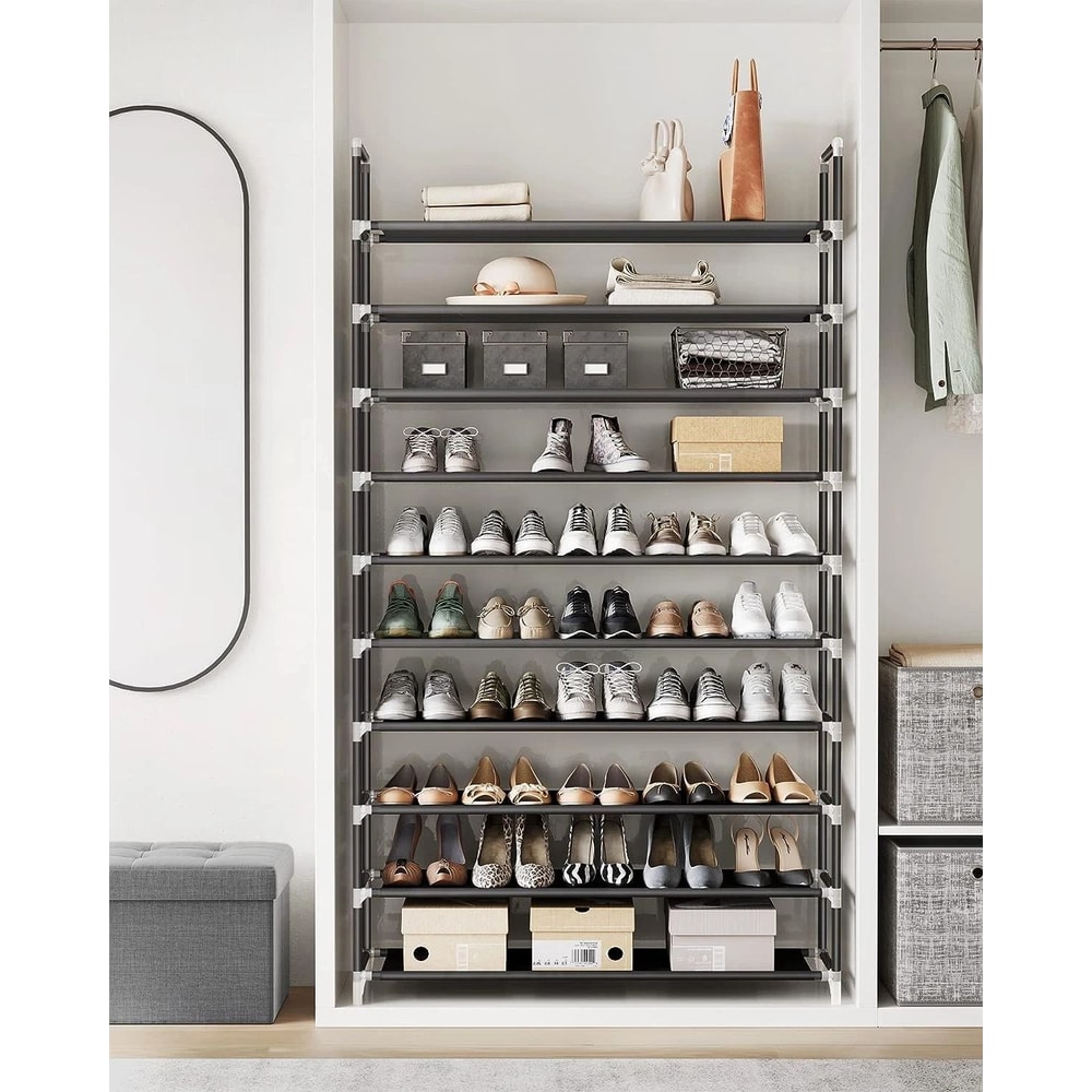 Shoe Rack Organizer 10 Tier Storage For Space Saving Steel Shelves 11