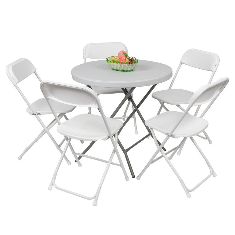 White Plastic Folding Chairs Stackable Wedding Party Garden Seating 5
