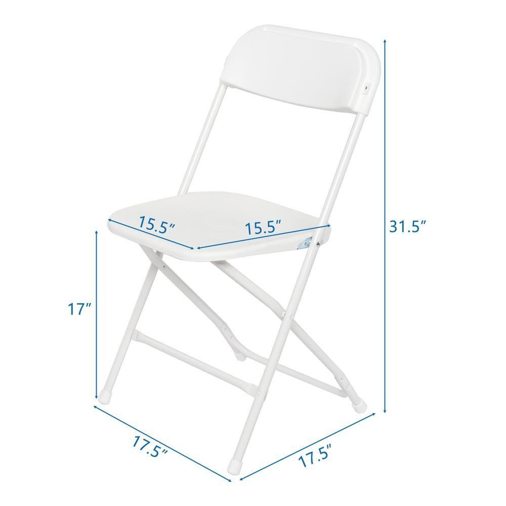 White Plastic Folding Chairs Stackable Wedding Party Garden Seating 8