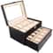 Large 20 Slot Leather Watch Box Case Organizer With Glass Display For Jewelry Storage 7