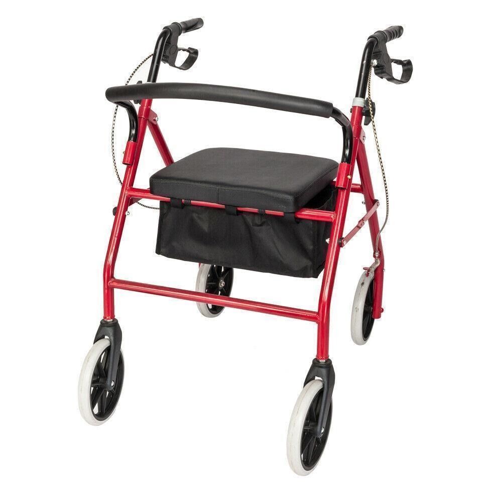 Heavy Duty Extra Wide Bariatric Rollator Rolling Walker With Padded Seat Ideal Mobility Solution Fo 1