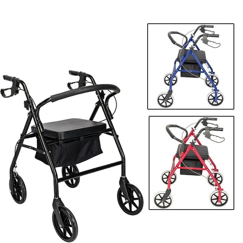 Heavy Duty Extra Wide Bariatric Rollator Rolling Walker With Padded Seat Ideal Mobility Solution Fo 0
