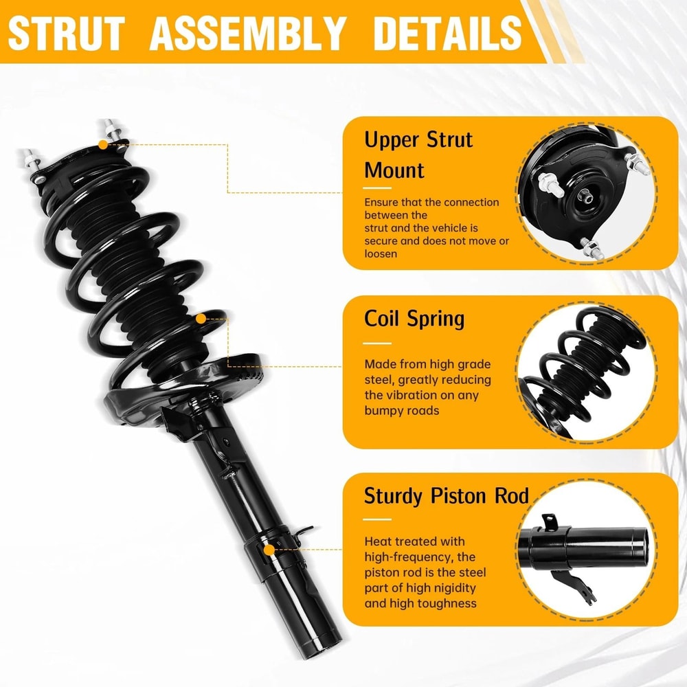 Front Complete Struts With Coil Spring Pair Set For Acura MDX 2