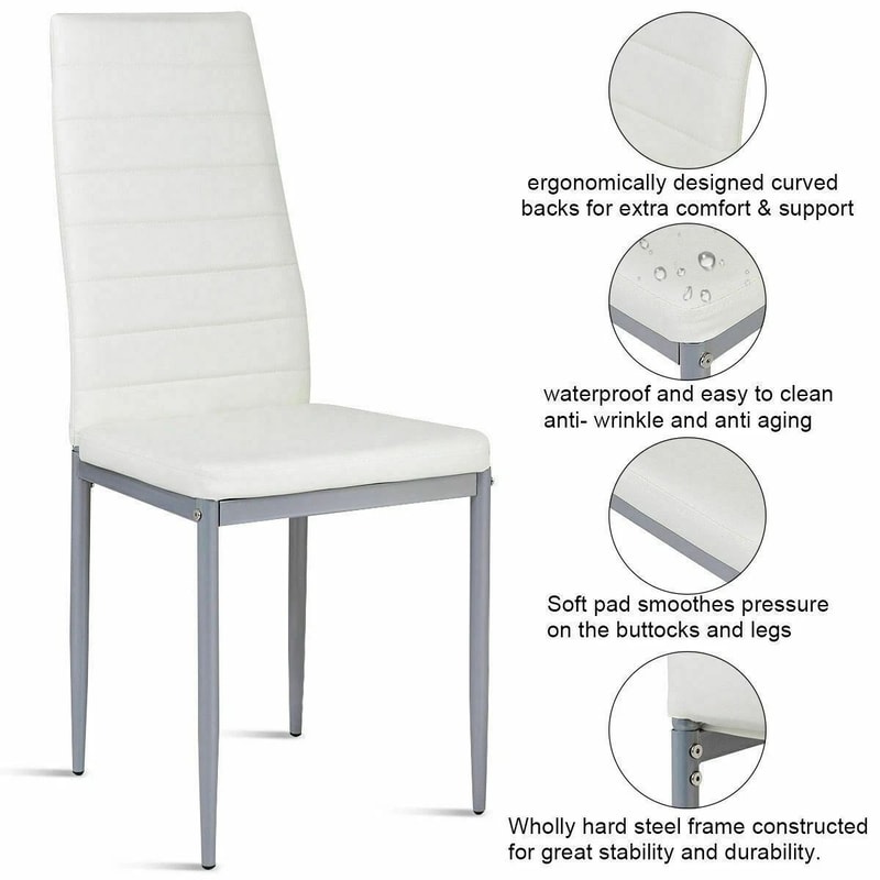 Dining Set With Modern Kitchen Table Set And Leather Dining Chairs 5