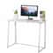 Folding Small Desk For Home Office Compact Laptop Study Writing Table In White 6