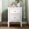 2 Layer White Bedside Table With Storage Drawer Organizer For Bedroom 0