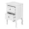 2 Layer White Bedside Table With Storage Drawer Organizer For Bedroom 7