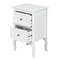 2 Layer White Bedside Table With Storage Drawer Organizer For Bedroom 7