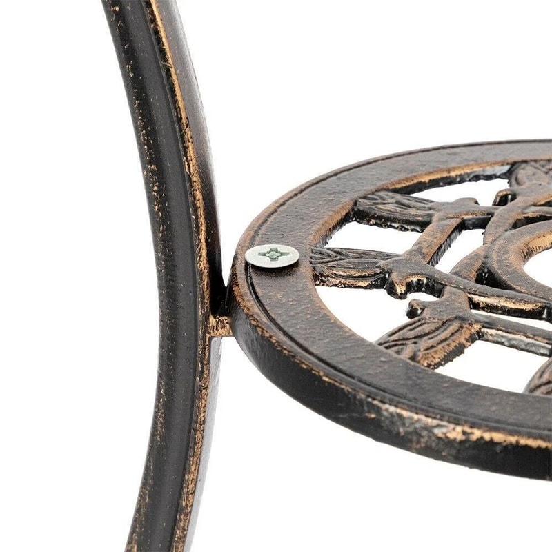 Patio Bistro Dining Set Bronze Iron Outdoor Furniture With Table Chairs 2