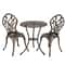 Patio Bistro Dining Set Bronze Iron Outdoor Furniture With Table Chairs 5