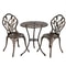 Patio Bistro Dining Set Bronze Iron Outdoor Furniture With Table Chairs 5
