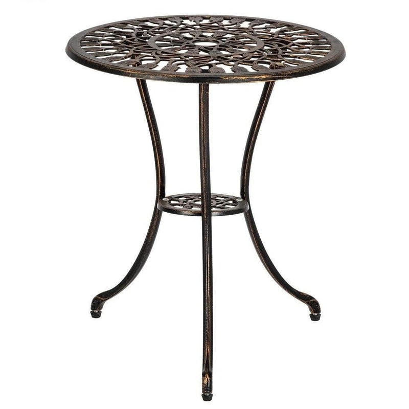 Patio Bistro Dining Set Bronze Iron Outdoor Furniture With Table Chairs 6