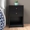 Modern Drawer Nightstand Dresser Black Wooden Storage Cabinet For Bedroom 0