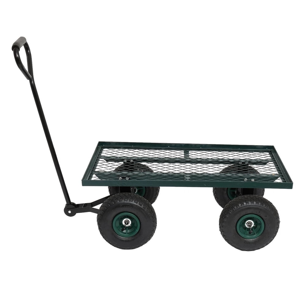 Heavy Duty Garden Cart Lawn Utility Dump Wagon For Outdoor Use Green 5