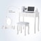 White Vanity Dressing Table Set With Mirror Stool Drawers Makeup Desk For Bedroom 4