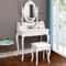 White Vanity Dressing Table Set With Mirror Stool Drawers Makeup Desk For Bedroom 9