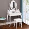 White Vanity Dressing Table Set With Mirror Stool Drawers Makeup Desk For Bedroom 9