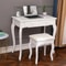 White Vanity Dressing Table Set With Mirror Stool Drawers Makeup Desk For Bedroom 6