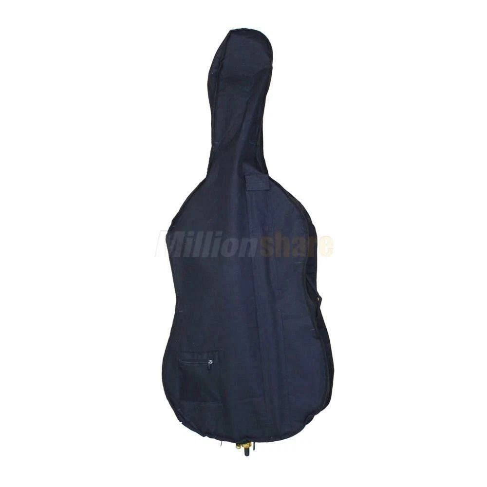 New Professional Basswood Black Color Cello Bag Bow Rosin Bridge 1