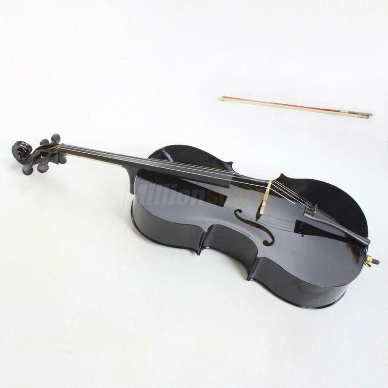 New Professional Basswood Black Color Cello Bag Bow Rosin Bridge 4