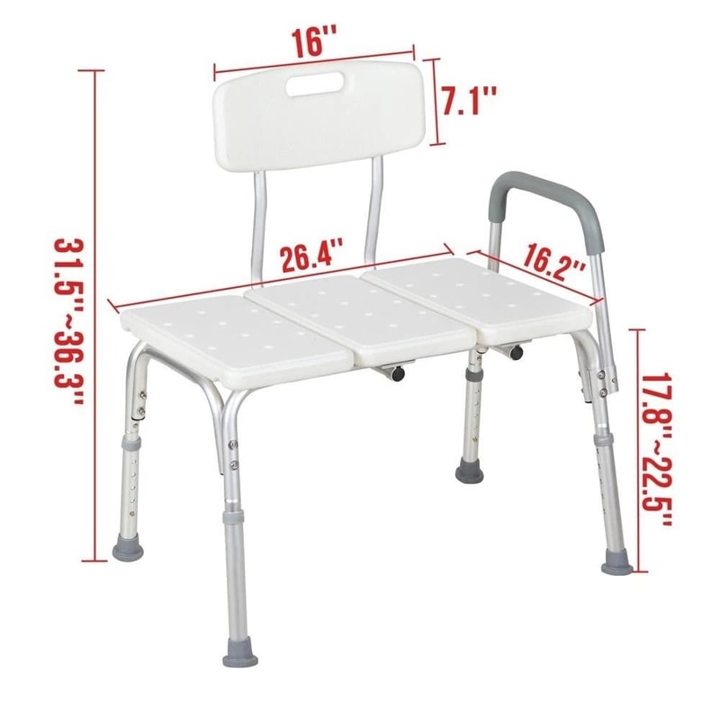 Heavy Duty Medical Transfer Bench With Adjustable Height For Safe Bathing Shower Chair Stool For Co 5