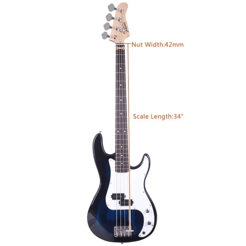 GP Glarry Electric Bass Guitar With AMP Blue Affordable Stylish For Beginners 4