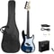 GP Glarry Electric Bass Guitar With AMP Blue Affordable Stylish For Beginners 0