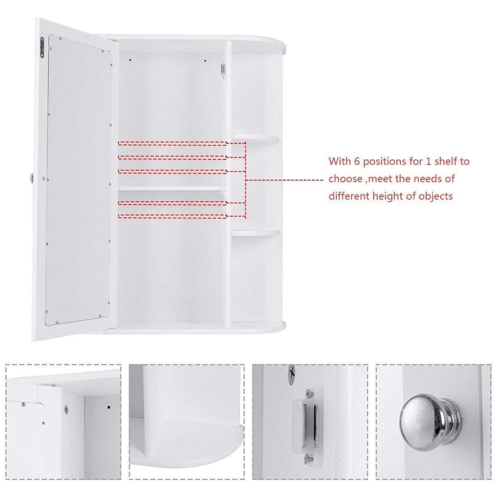 Space Saving Wall Mount Bathroom Cabinet With Mirror Door Ideal For Over Toilet Storage 7