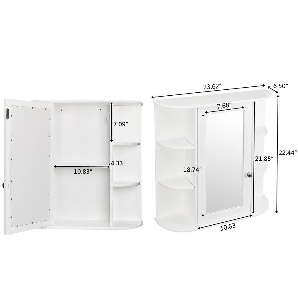 Space Saving Wall Mount Bathroom Cabinet With Mirror Door Ideal For Over Toilet Storage 4