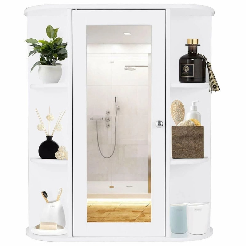 Space Saving Wall Mount Bathroom Cabinet With Mirror Door Ideal For Over Toilet Storage 5