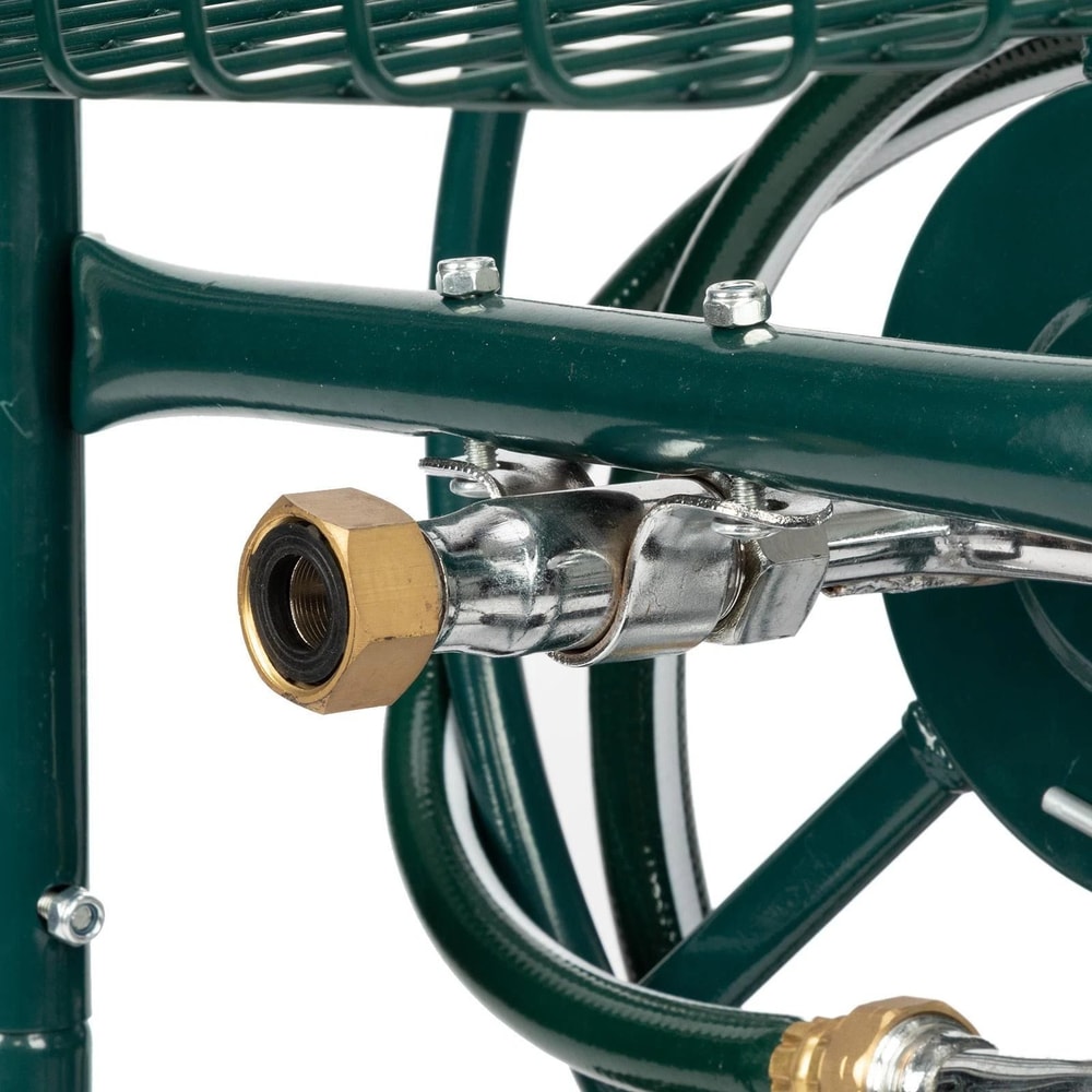 Durable Metal Hose Reel Cart For Garden Hose Storage Ideal Outdoor Solution 3