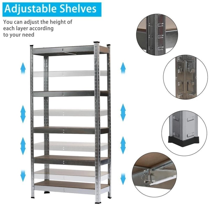 5 Tier Heavy Duty Freestanding Garage Shelving Rack Organizer 6