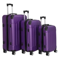 travel spinner luggage set with tsa lock durable abs trolley carry on suitcase