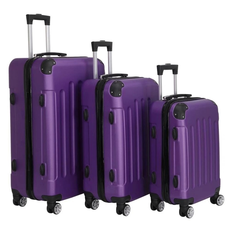 Travel Spinner Luggage Set With TSA Lock Durable ABS Trolley Carry On Suitcase 0