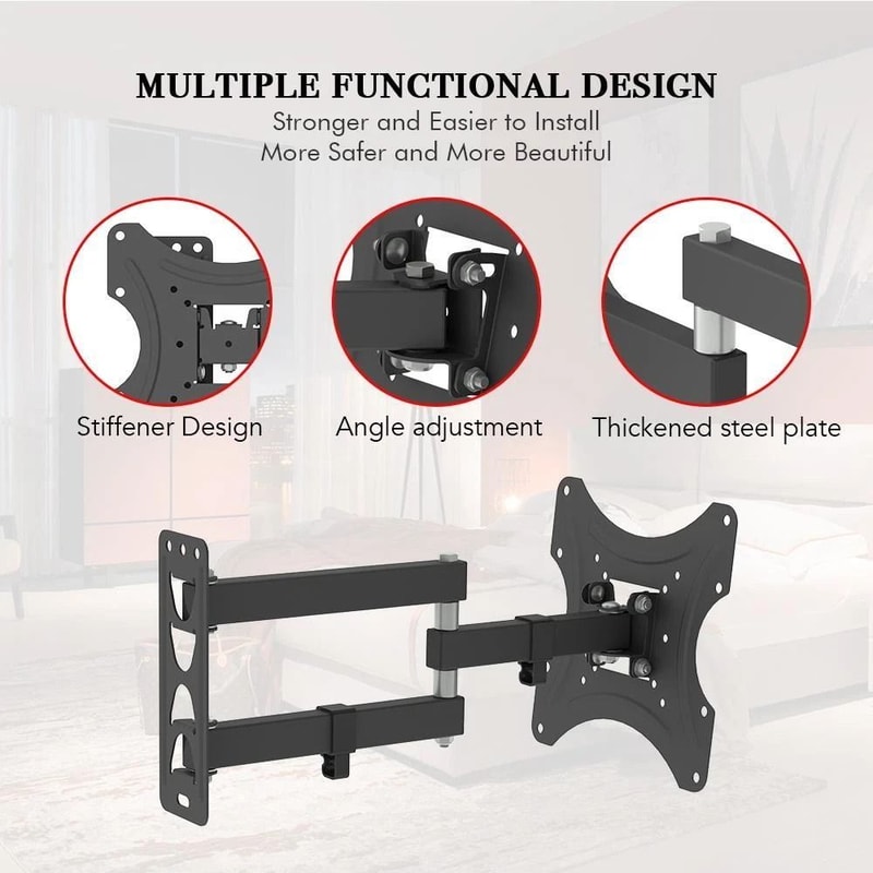 Full Motion TV Wall Mount Bracket Tilt Swivel Compatible 6