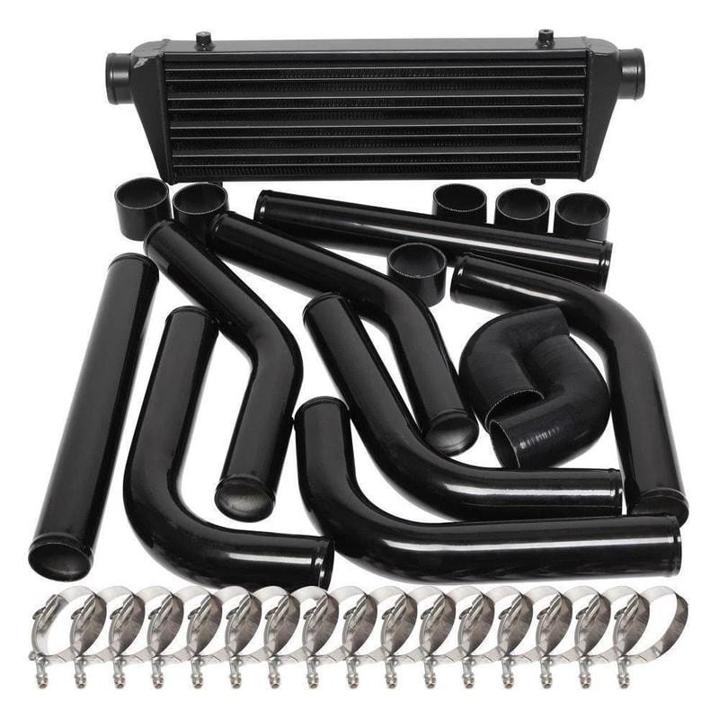 Universal Intercooler Piping Kit With T Bolt Clamps Black 0