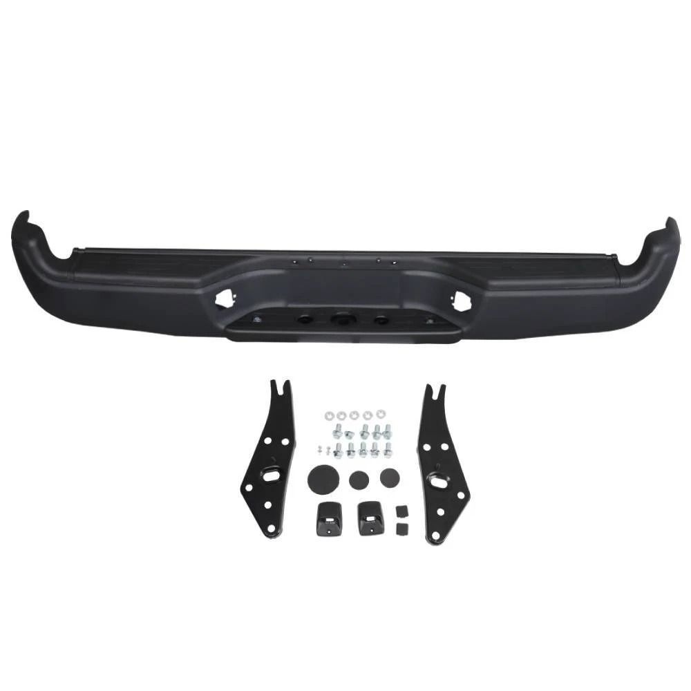 Steel Rear Bumper Assembly For Toyota Tacoma Compatible Black Finish 4