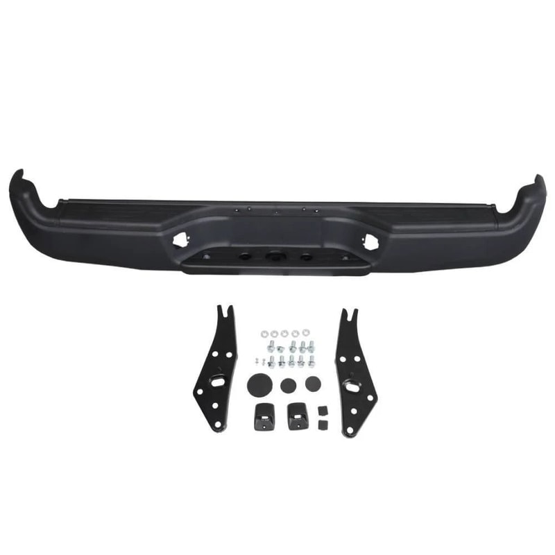 Steel Rear Bumper Assembly For Toyota Tacoma Compatible Black Finish 4