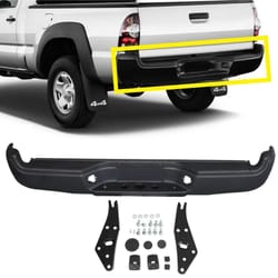 steel rear bumper assembly for toyota tacoma compatible black finish